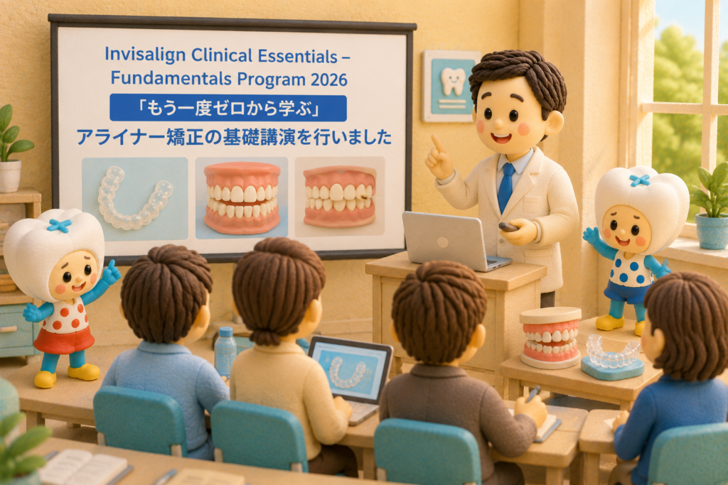 アライナー矯正の症例選択と治療計画について講演する山本昌宏先生