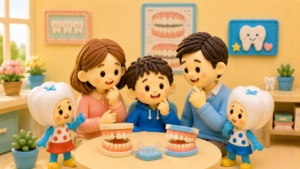 子どもの歯並びは遺伝するのかを相談する親子